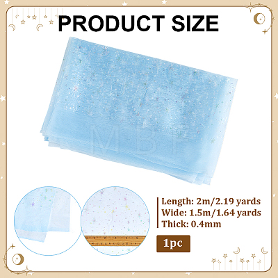 Star Pattern Nylon Fabric DIY-PH0038-37C-1