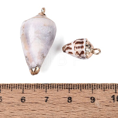 Electroplate Natural Spiral Shell Pendants SSHEL-Q100-43G-1
