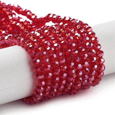 Electroplate Transparent Glass Beads Strands LS-EGLA-A035-T3mm-A01-1