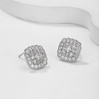 925 Sterling Silver Pave Moissanite Stud Earrings for Women CR3655-1