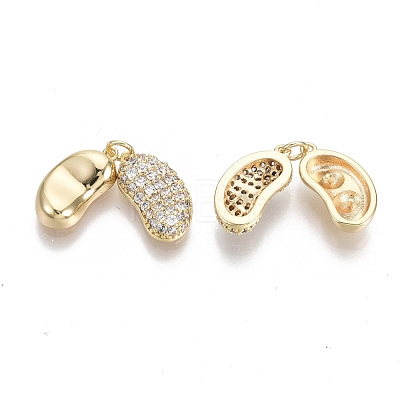 Brass Micro Clear Cubic Zirconia Charms KK-S356-105-NF-1
