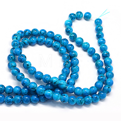 Baking Painted Glass Round Bead Strands DGLA-Q019-8mm-48-1