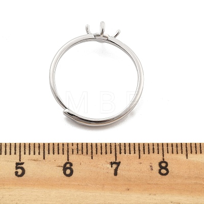 Flat Round Brass Adjustable Ring Settings KK-G527-01B-P-1