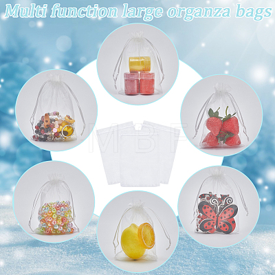 100pcs Large Organza Pouches Portable Shoes Bag Travel Storage Drawstring Bags OP-SP0001-03D-01-1