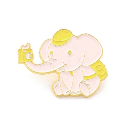 Elephant with Camera Enamel Pin JEWB-O008-H02-1