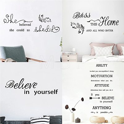 PVC Quotes Wall Sticker DIY-WH0200-009-1
