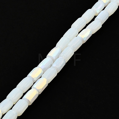 Frosted Imitation Jade Glass Beads Strands GLAA-P058-07A-09-1