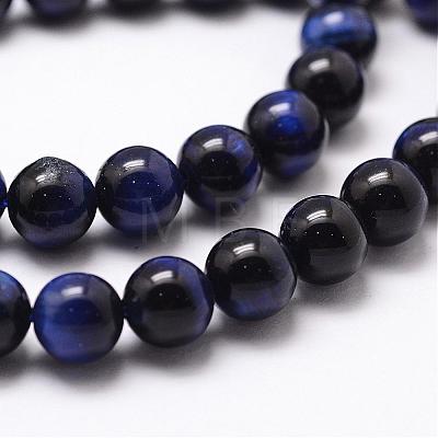 Natural Tiger Eye Bead Strands G-D840-54-6mm-02-1