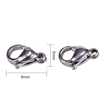   304 Stainless Steel Lobster Claw Clasps STAS-PH0002-48P-1