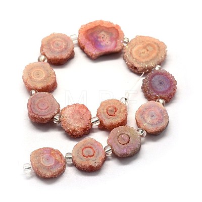 Natural Druzy Quartz Crystal Beads Strands G-F582-A10-1