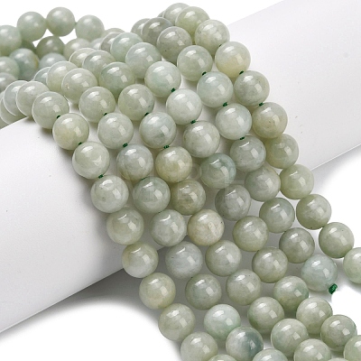 Natural Myanmar Jade/Burmese Jade Beads Strands G-L642-B11-8mm-1