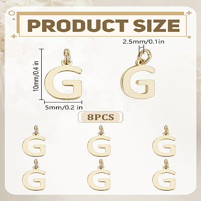 8Pcs Brass Charms KK-LP0001-85G-1