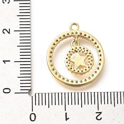 Brass Micro Pave Cubic Zirconia Pendants KK-G519-06G-01-1