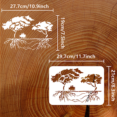 Plastic Drawing Painting Stencils Templates DIY-WH0396-397-1