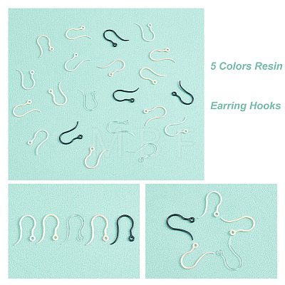   150Pcs 5 Colors Resin Earring Hooks RESI-PH0001-78-1