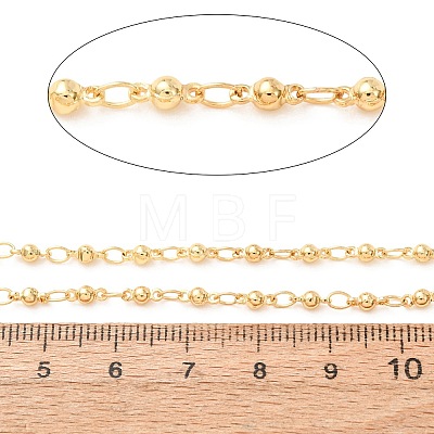 Brass Oval and Round Link Chain KK-CBA3297-10G-1