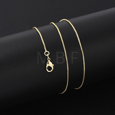 Brass Box Chain Necklaces for Women NJEW-D302-42G-1