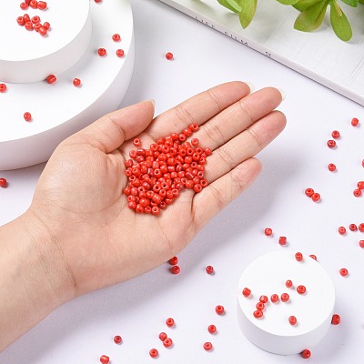 6/0 Baking Paint Glass Seed Beads SEED-US0001-04-4mm-1