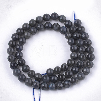 Natural Black Labradorite Beads Strands G-S333-6mm-021A-1