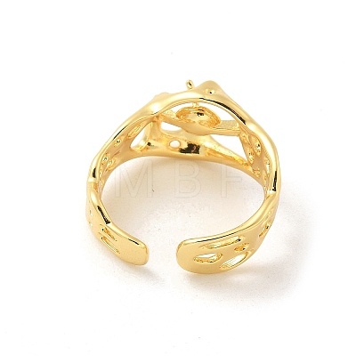 Brass Open Cuff Ring Settings KK-G518-08G-01-1