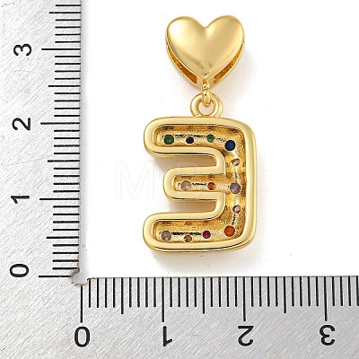 Brass Micro Pave Colorful Cubic Zirconia Pendants KK-P281-01G-E-1