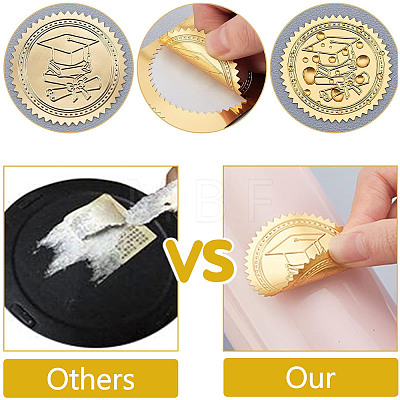 12 Sheets Self Adhesive Gold Foil Embossed Stickers DIY-WH0451-033-1