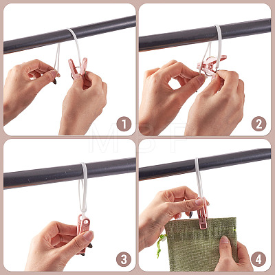 60Pcs 4 Colors Plastic Clothespin KY-TA0001-64-1