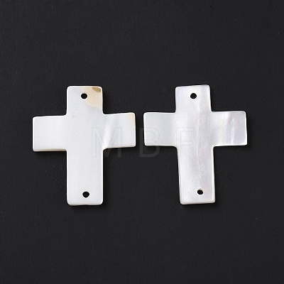 Natural Freshwater Shell Connector Charms SSHEL-C011-05-1