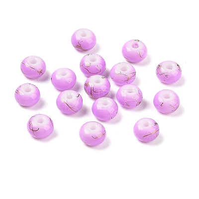 Opaque Spray Painted Glass Beads X1-GLAA-G118-01F-1