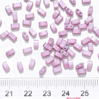 2-Hole Baking Painted Glass Seed Beads SEED-S031-M-599-1