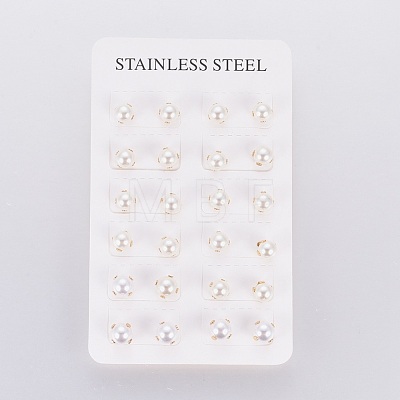 304 Stainless Steel Stud Earrings EJEW-I229-01G-C-1