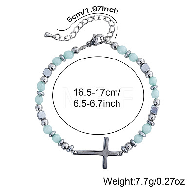 304 Stainless Steel Cross Link Bracelets BS5122-1-1