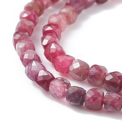 Natural Red Tourmaline Beads Strands G-A021-01C-1