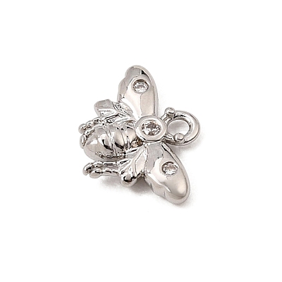 Brass Micro Pave Clear Cubic Zirconia Charms CU-CBA3D76-03P-03-1