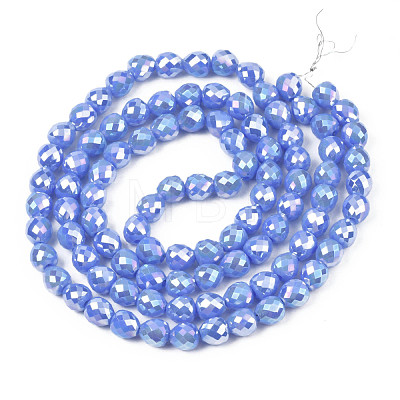 Electroplate Opaque Solid Color Glass Beads Strands EGLA-N002-26-A03-1