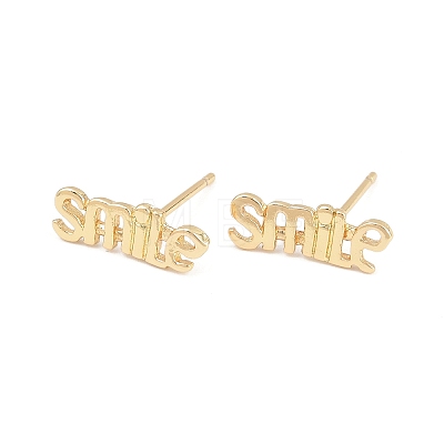 Brass Stud Earrings EJEW-P346-02-G-1