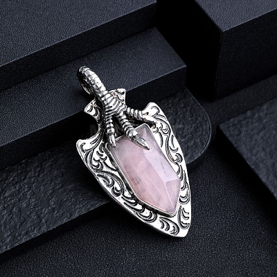 Natural Rose Quartz Faceted Pendants PW-WG32024-05-1