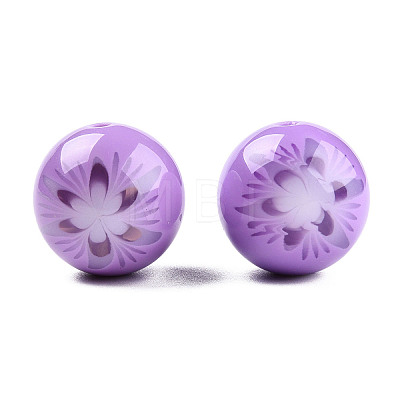 Flower Opaque Resin Beads RESI-T054-001D-1