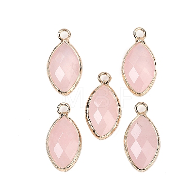 Natural Rose Quartz Faceted Pendants G-G193-01G-08-1