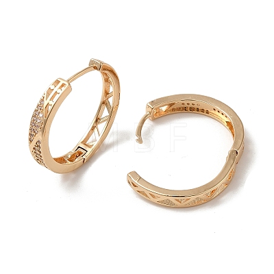 Brass Micro Pave Cubic Zirconia Hoop Earrings EJEW-M238-39KCG-1