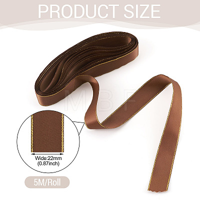 5M Polyester Gold Edged Satin Ribbon OCOR-TADJ0001-05J-1