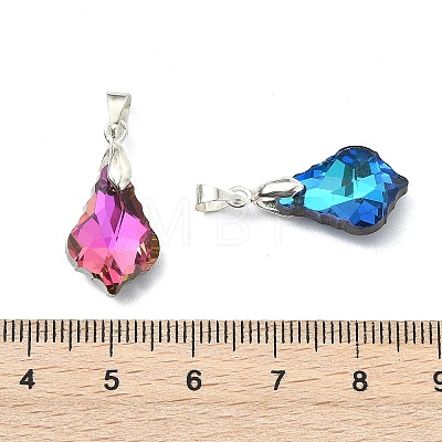 AB Color Plated Electroplate Glass Pendants PALLOY-JF05303-01-1