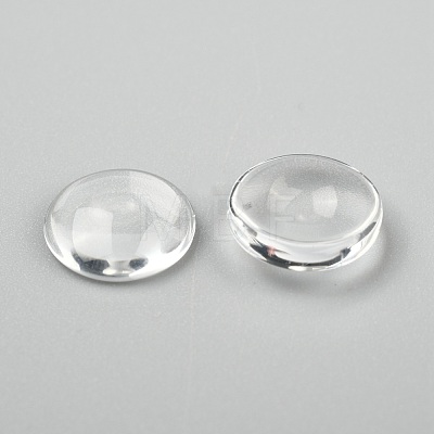 Transparent Glass Cabochons X-GGLA-R026-12mm-1