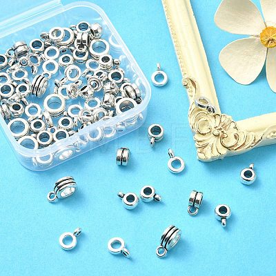 80Pcs 4 Style Tibetan Style Tube Bails FIND-YW0003-15-1