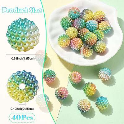 40Pcs Imitation Pearl Acrylic Beads OACR-FS0002-89A-17-1