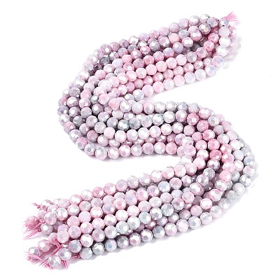 Anti-Tarnish Electroplate Glass Beads Strands EGLA-ZX010-8mm-06-1
