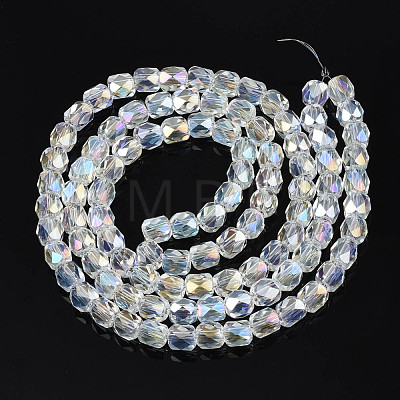 Electroplate Transparent Glass Beads Strands EGLA-N002-13-B06-1