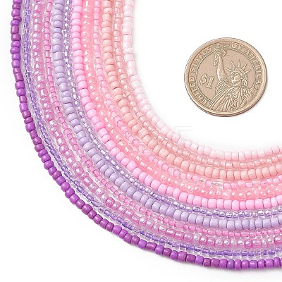 3MM Gradient Color Glass Seed Beaded Choker Necklaces for Women NJEW-JN05877-1