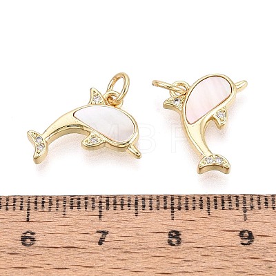 Brass Micro Pave Clear Cubic Zirconia Pendants KK-T080-72G-1