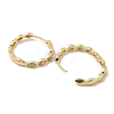 Brass Micro Pave Clear Cubic Zirconia Hoop Earrings EJEW-E295-03KCG-1